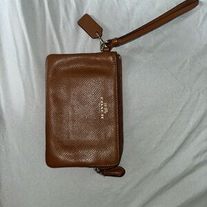 Coach Tan Leather Wristlet